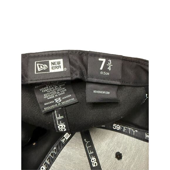 NY Yankees MLB New Era 59FIFTY Team Apparel 7 3/4 Fitted Hat Black NEW - Picture 6 of 7